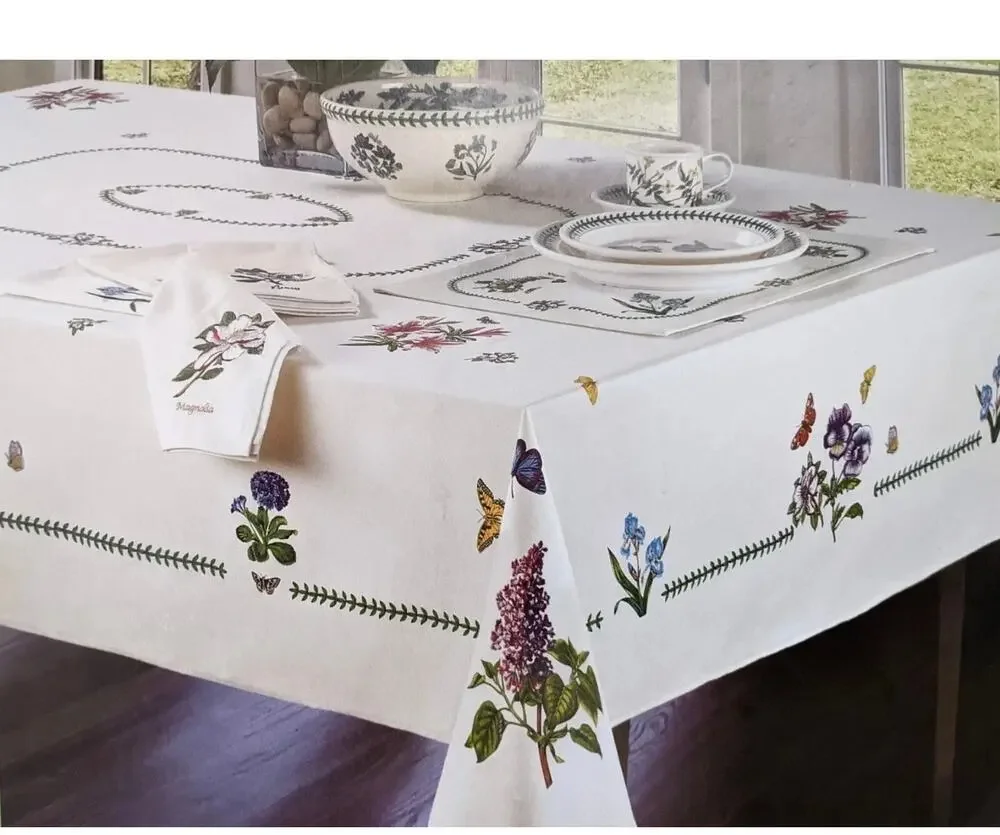 NEW Botanic Garden Portmeirion Tablecloth 60 x 84 Oblong Butterfly Floral